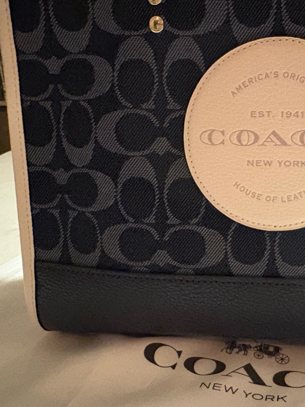 Coach Navy and Cream Tote Bag - Picture 8 of 8